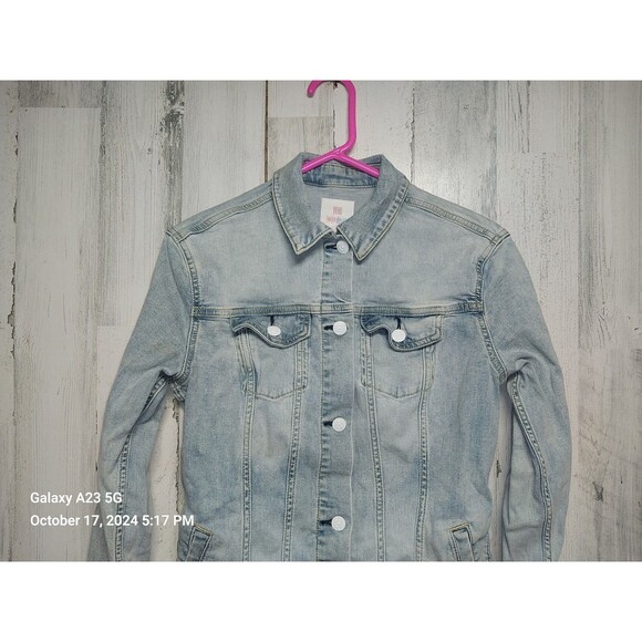 Lularoe Unicorn Jean Jacket Womens Size Small Denim Light Wash Applique Distress - Picture 4 of 8